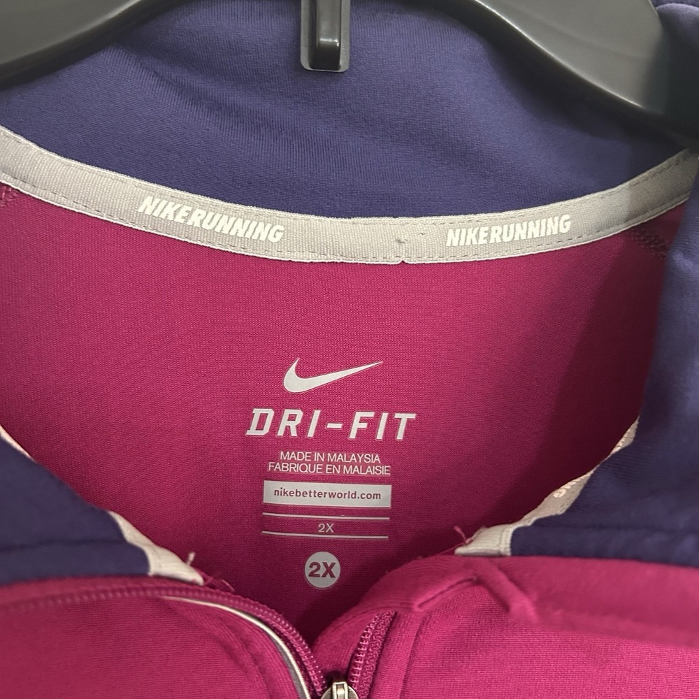 Nike Dri-FIT Element Pullover Womens 2X Plus Pink 1/4 Zip Running Top Reflective - Picture 4 of 9